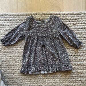 Rylee + Cru Floral Dress in Brown and White • worn once!